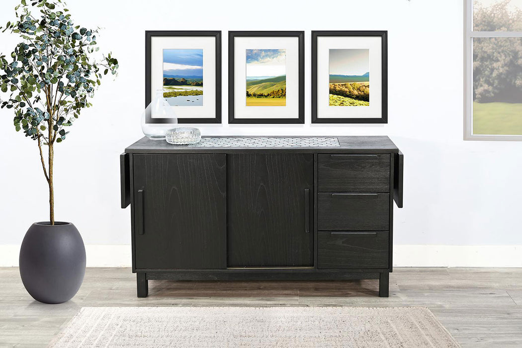 Buffet with Honeycomb Tile Top Insert and Flaps - Barr’s Furniture (Riverside CA)