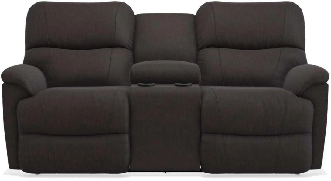 La-Z-Boy Trouper PowerRecline La-Z-Time Walnut Reclining Loveseat with Headrest and Console