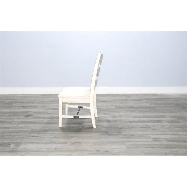 White Sand Ladderback Chair w/ Turnbuckle Wood Seat