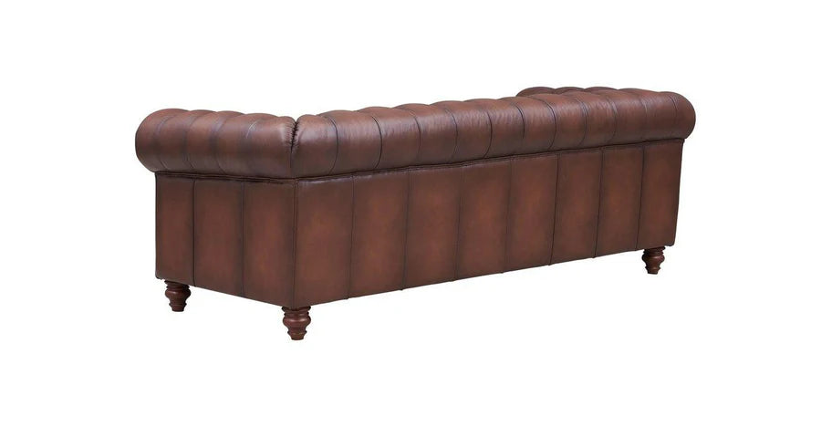 Alton Bay Leather Loveseat Carmel Brown  ( Free White Glove Delivery 3-5 Weeks )