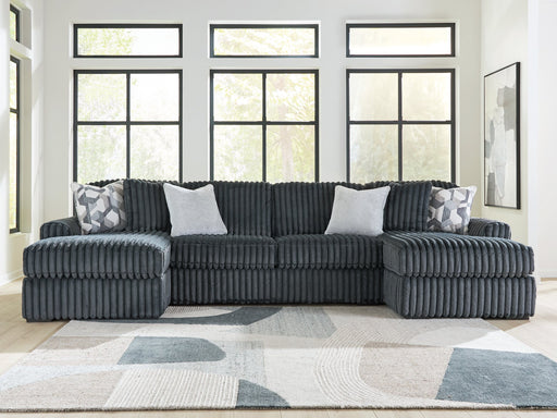 Midnight-Madness Double Chaise 3-Piece Sectional - Barr’s Furniture (Riverside CA)