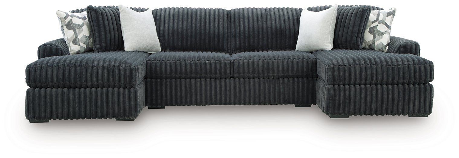 Midnight-Madness Double Chaise 3-Piece Sectional - Barr’s Furniture (Riverside CA)