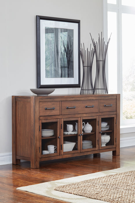 Anacortes-Salvaged Mahogany Finish Dining Collection - Barr’s Furniture (Riverside CA)