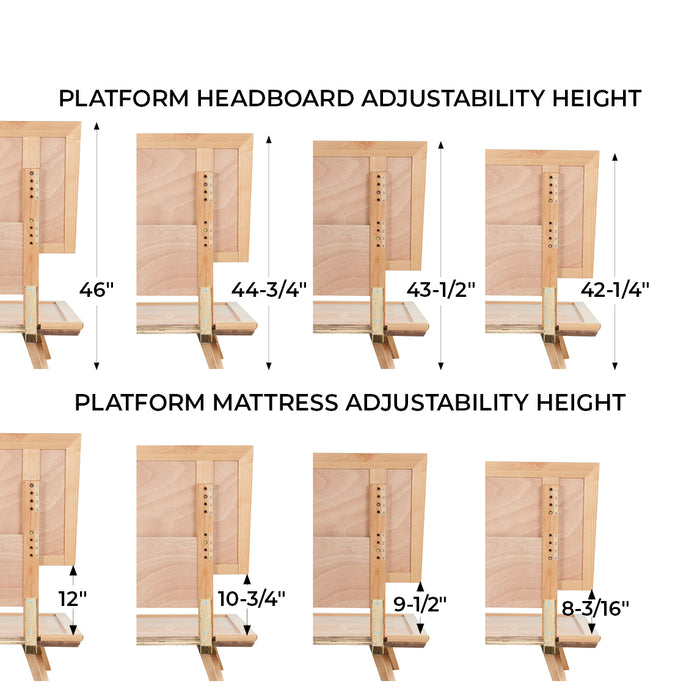 Addison Queen Adjustable Headboard Platform Bed