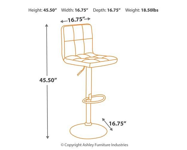 Bellatier Adjustable Height Bar Stool - Barr’s Furniture (Riverside CA)