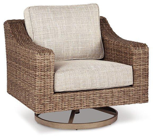 Beachcroft Outdoor Swivel Lounge with Cushion - Barr’s Furniture (Riverside CA)