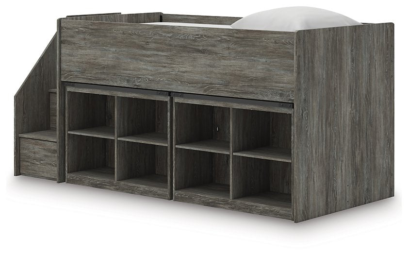 Frandern Loft Bed with Bookcase Storage - Barr’s Furniture (Riverside CA)
