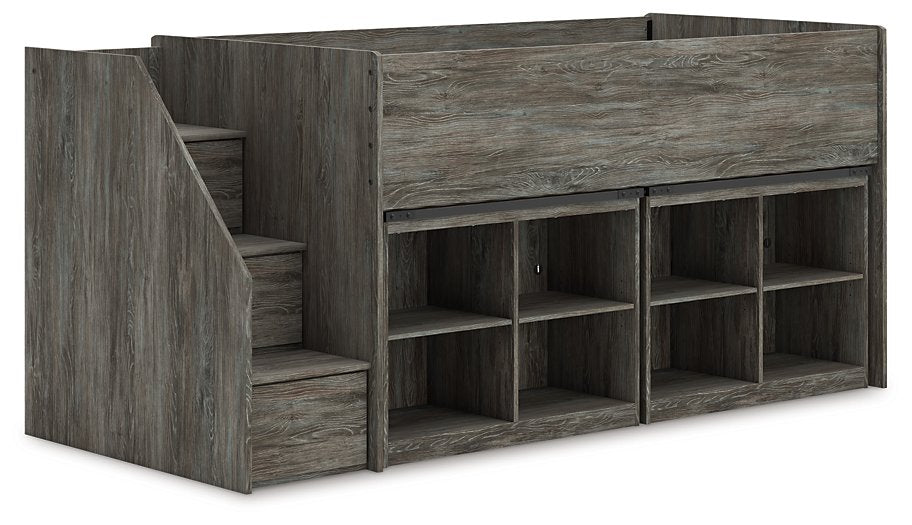 Frandern Loft Bed with Bookcase Storage - Barr’s Furniture (Riverside CA)