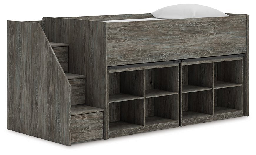 Frandern Loft Bed with Bookcase Storage - Barr’s Furniture (Riverside CA)