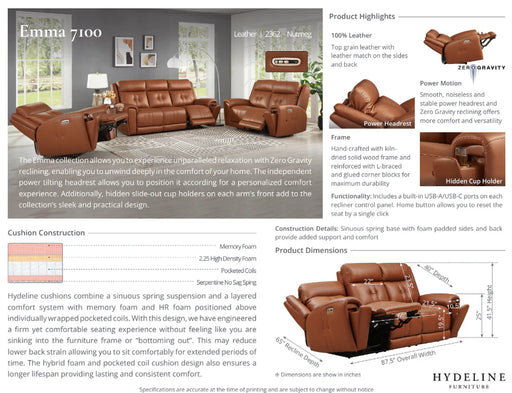 Emma Power Headrest Zero Gravity Reclining Sofa Collection - Barr’s Furniture (Riverside CA)