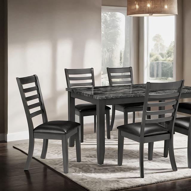 Adia 7 Pc Dinning Table Set Grey & Brown - Barr’s Furniture (Riverside CA)