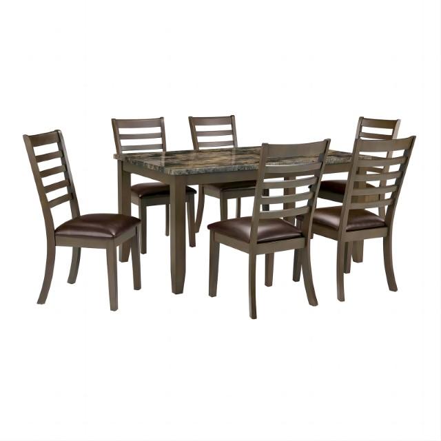 Adia 7 Pc Dinning Table Set Grey & Brown - Barr’s Furniture (Riverside CA)