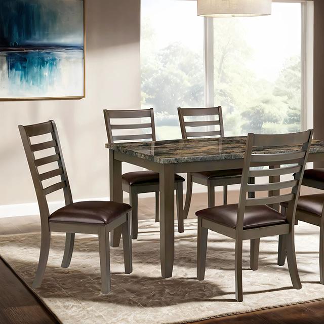 Adia 7 Pc Dinning Table Set Grey & Brown - Barr’s Furniture (Riverside CA)