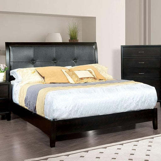 Enrico Full Queen Bed Brown, Black, & Cherry - Barr’s Furniture (Riverside CA)