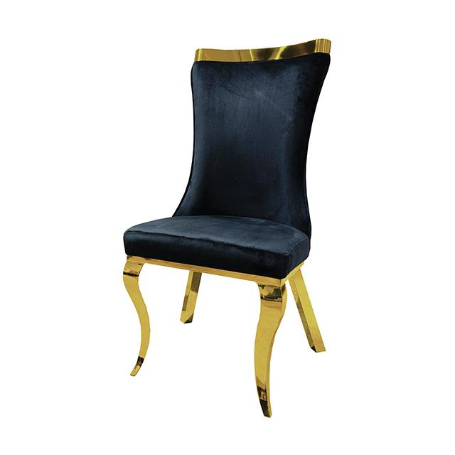 Basilicata Gold Chair (2/CTN) White, Gray, & Black