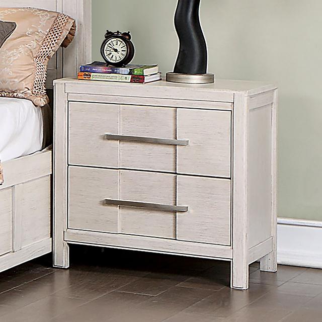 Berenice Espresso Night Stand White, Gray, & Espresso