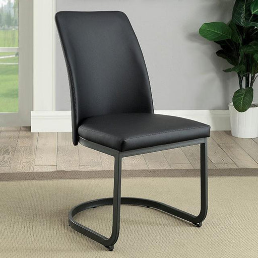 Saskia Dark Gray/Black Side Chair (2/CTN) - Barr’s Furniture (Riverside CA)