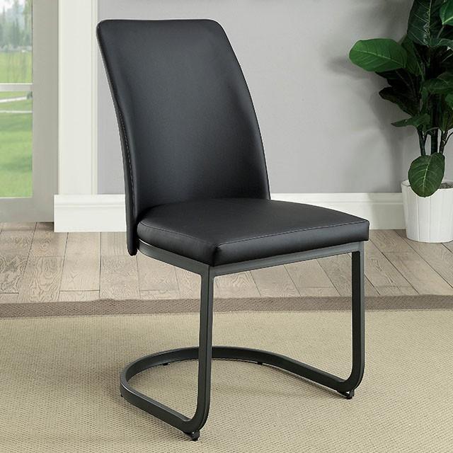 Saskia Dark Gray/Black Side Chair (2/CTN) - Barr’s Furniture (Riverside CA)