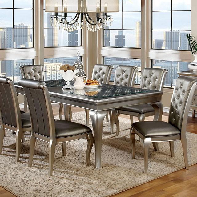 Amina Champagne Dining Table - Barr’s Furniture (Riverside CA)