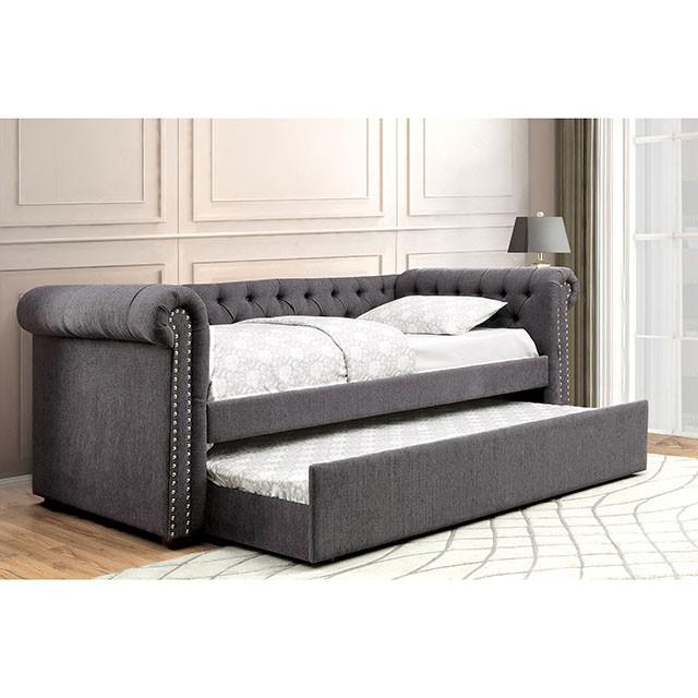 LEANNA Gray Full Daybed w/ Trundle, Gray - Barr’s Furniture (Riverside CA)