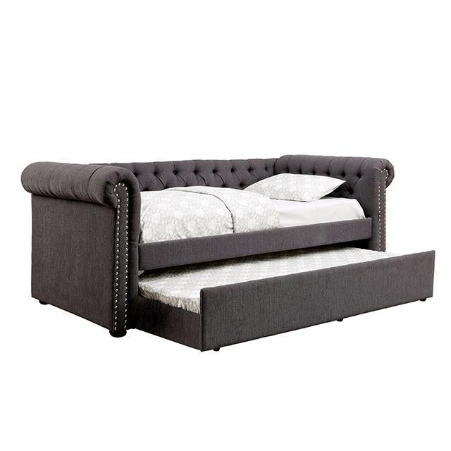 LEANNA Gray Full Daybed w/ Trundle, Gray - Barr’s Furniture (Riverside CA)