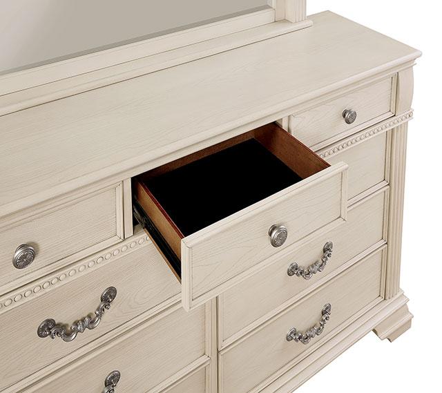 Pamphilos 4 & 5 Piece Queen Bedroom Set Gray & White