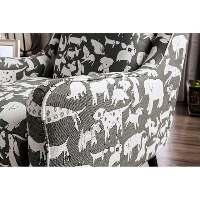 Patricia Ivory/Black Animal Pattern Chair - Barr’s Furniture (Riverside CA)