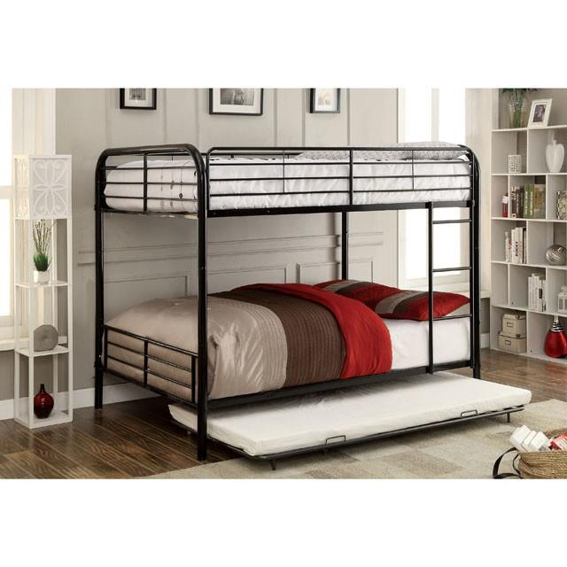 BROCKET Black Metal Full/Full Bunk Bed