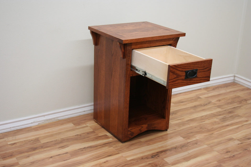 Mission Oak 1 Drawer Space Saver Nightstand
