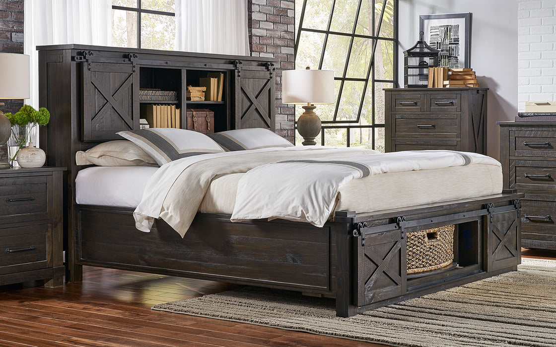 Sun Valley Queen Headboard w/ Rotating Storage Bed