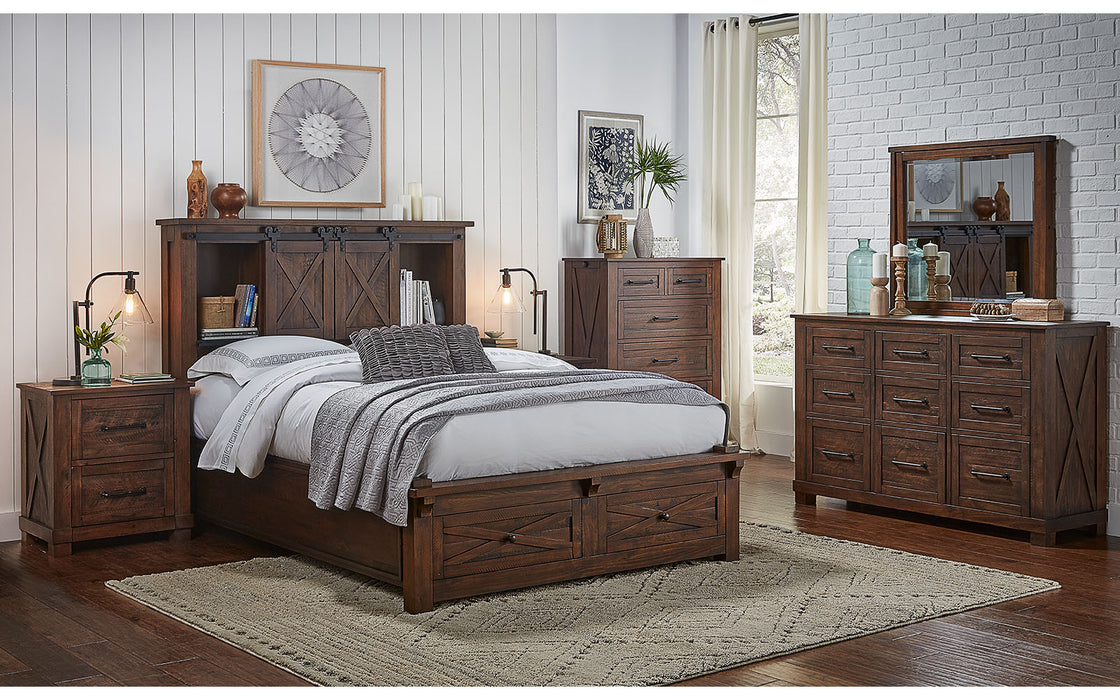 Sun Valley Queen Storage Headboard w/ Storage Footboard