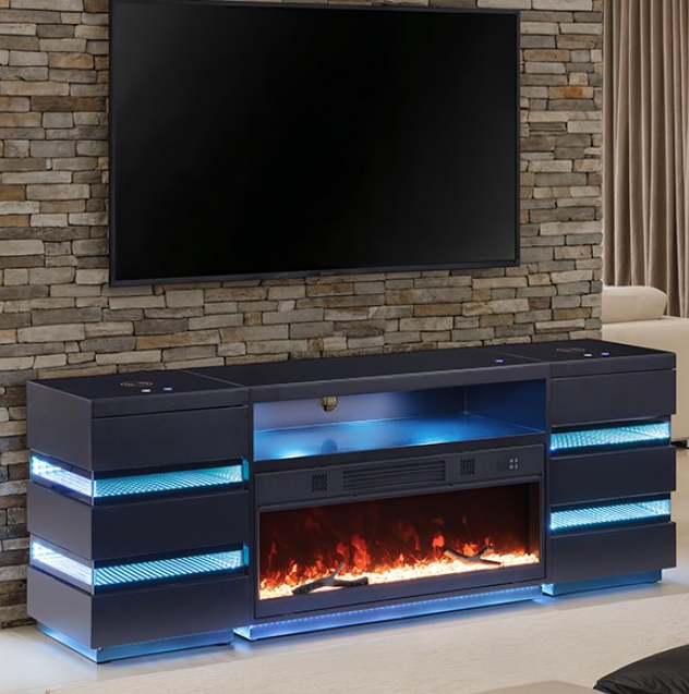 Terni TV Stand w/ Fireplace & 2 Side Tables