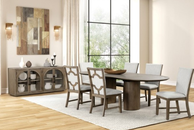 Clements 9-Piece: Table + 8 Chairs