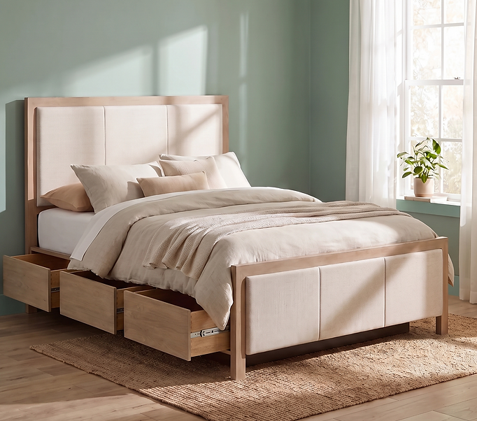 Bailey Upholstered Panel Storage Beds