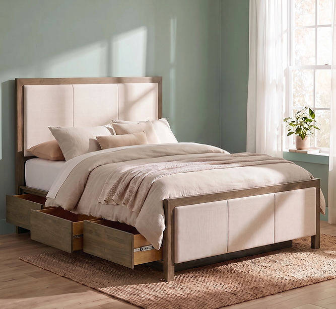 Bailey Upholstered Panel Storage Beds