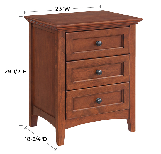 McKenzie 3‑Drawer Nightstand