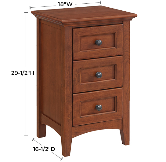 McKenzie Small 3‑Drawer Nightstand