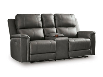 Bleckley Power Reclining Loveseat with Console - Barr’s Furniture (Riverside CA)