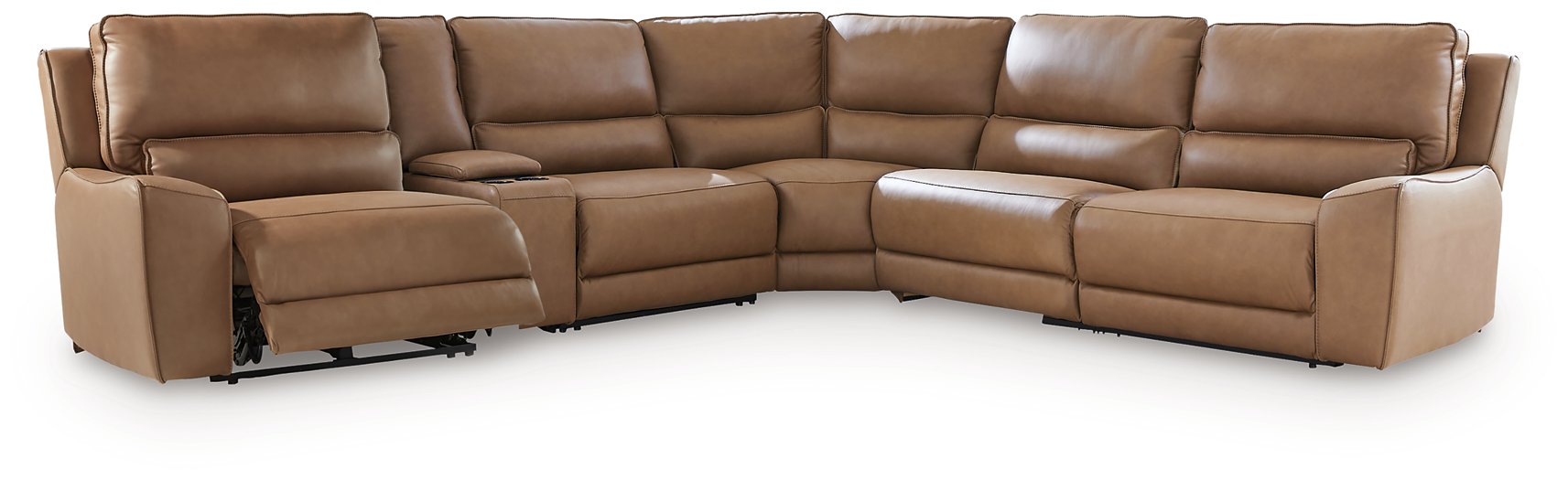 DeepWakes Reclining Sectional with Storage Console - Barr’s Furniture (Riverside CA)