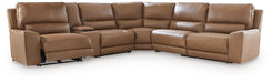 DeepWakes Reclining Sectional with Storage Console - Barr’s Furniture (Riverside CA)