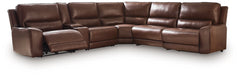 DeepWakes Reclining Sectional with Storage Console - Barr’s Furniture (Riverside CA)