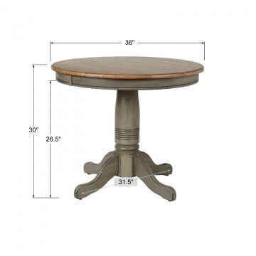 Barnwell 36" Solid Wood Round Pedestal Table