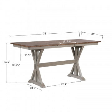 Barnwell 78" Tall Table w/ 18" Butterfly Leaf