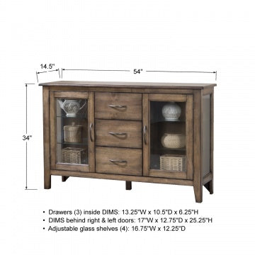 Carmel-Rustic Brown 54" Sideboard