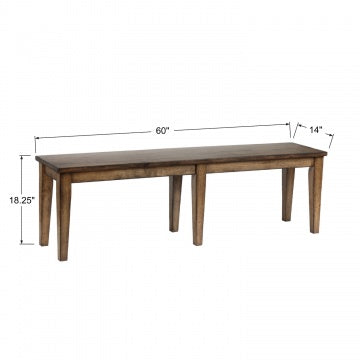 Carmel-Rustic Brown 60" Bench