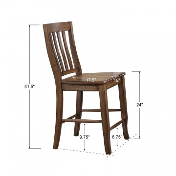 Carmel-Rustic Rake Back Barstool