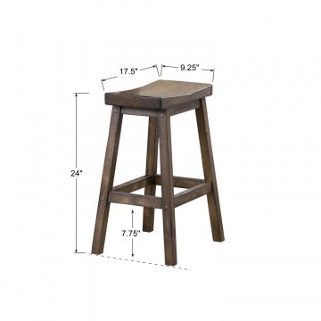 Carmel-Rustic 24" Saddle Barstool