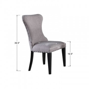 Encore-Ebony Upholstered Mini Wingback Side Chair