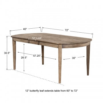 Grandview 72" Leg Table w/ 12 Butterfly Leaf