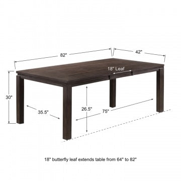 Hartford 82" Leg Table w/ 18" Leaf